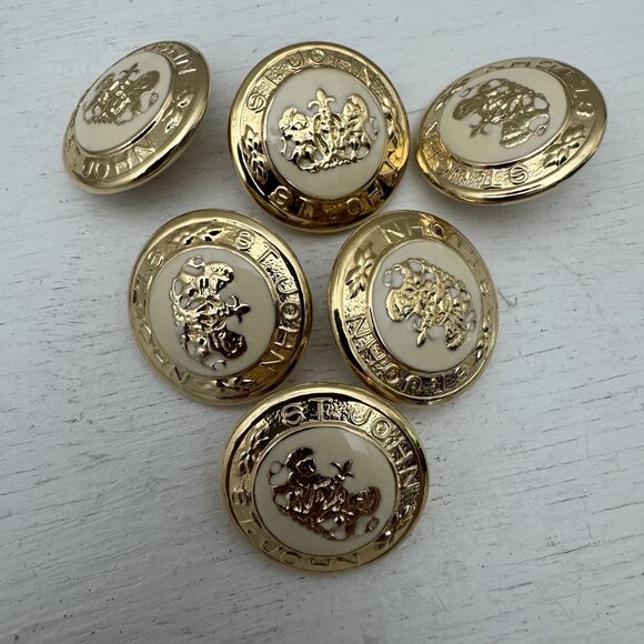 St. John Basics Gold Tone Replacement Buttons Set of 6 - Picture 1 of 7